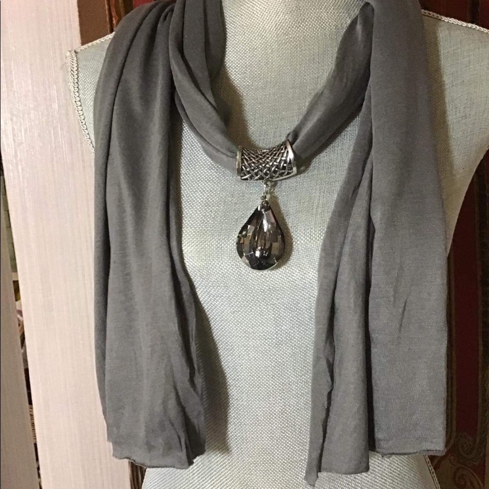 Lovely gray bejeweled sash